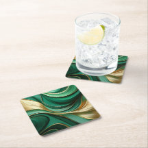 クリスマス・コースター・グリーンと金ゴールド-