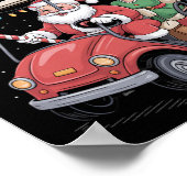 クリスマス ゴルフカート パレード サンタ と ミセス サンタクロース ポスター (角)