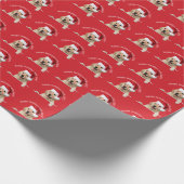 クリスマス ゴールデンレトリバーの口紅のキス ラッピングペーパー (角)
