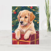 クリスマス ゴールデンレトリバー 子犬 プレゼント (正面)