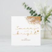 クリスマス ゴールデン グリッター 招待状 (スタンド正面)