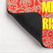 クリスマス ゴールデン レッド スノー グリッター ハーツ アート マウスパッド (コーナー)