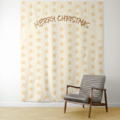 クリスマス ゴールドスター 背景 タペストリー (インサイチュ)