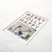 クリスマス ゴールド お祭り イクラ 家族写真 箔シーズンカード (回転した状態)