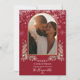 クリスマス ゴールド アーチ フォト フローラル グリーン