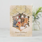 クリスマス ゴールド グリッター スノーフレーク フォト (スタンド正面)