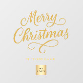 クリスマス ゴールド ビジネス ロゴ クリア ウィンドウサイン (シート)