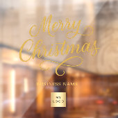 クリスマス ゴールド ビジネス ロゴ クリア ウィンドウサイン (シート2)