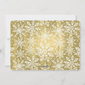 クリスマス | ゴールド | 雪片と星 | フォトカード (裏面)