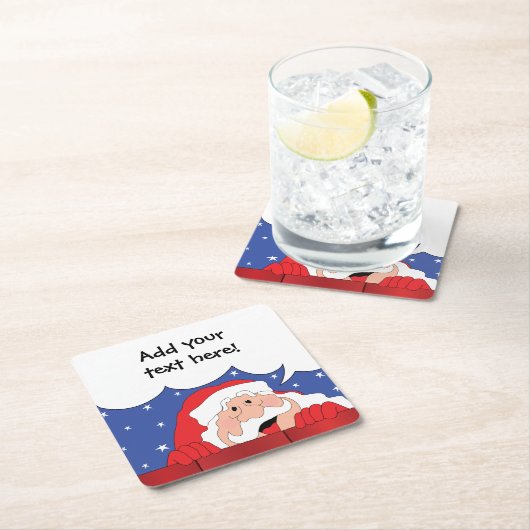 クリスマス·サおもしろいンタさんが言う スクエアペーパーコースター (インサイチュ)