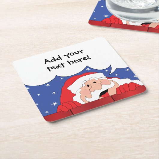 クリスマス·サおもしろいンタさんが言う スクエアペーパーコースター (アングル)