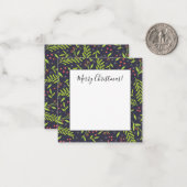 クリスマス サイプレス 雪の結晶 ベリー 赤い 花 ノートカード (正面/裏面インサイチュ)