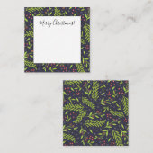 クリスマス サイプレス 雪の結晶 ベリー 赤い 花 ノートカード (正面/裏面)