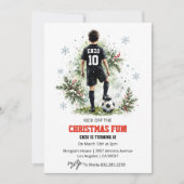 クリスマス サッカー お誕生日会 男子 招待状 (正面)