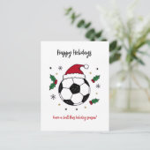 クリスマス サッカー サンタ帽子のグリーティングカード (スタンド正面)