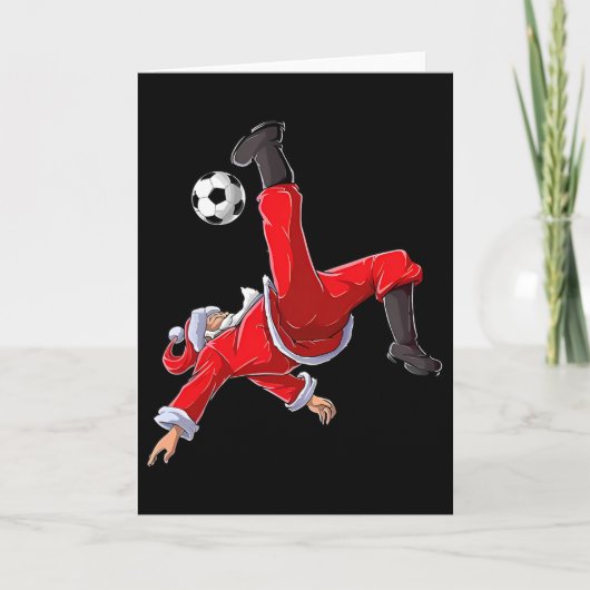 クリスマス サッカー サンタ 楽しい 自転車 キック カード (正面)