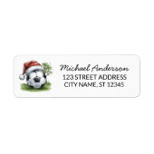 クリスマス サッカー サンタ 返送先住所 ラベル (正面)