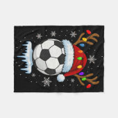 クリスマス サッカー トナカイ フリースブランケット (正面(横))