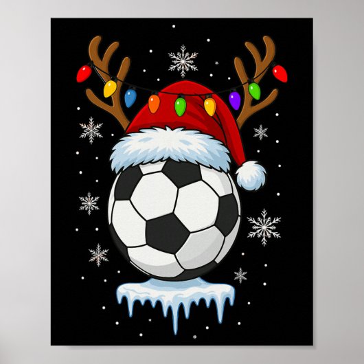 クリスマス サッカー トナカイ ポスター (正面)