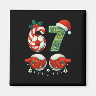クリスマス サッカー ドリップ ナンバー67 男子サッカー選手 マグネット