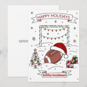 クリスマス サッカー ボール サンタ ハット グリーティング カード (正面/裏面)