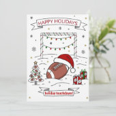 クリスマス サッカー ボール サンタ ハット グリーティング カード (スタンド正面)