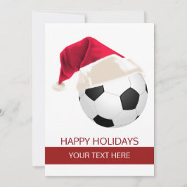 クリスマス サッカー ボール サンタ 帽子 グリーティング カード