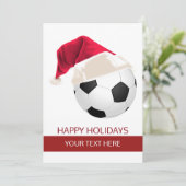 クリスマス サッカー ボール サンタ 帽子 グリーティング カード (スタンド正面)