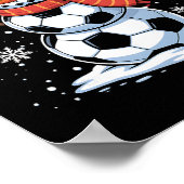 クリスマス サッカー 雪だるま クリスマス 女性 男性 子供 ポスター (角)