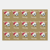 クリスマス・サッパーソナライズされたカー・サンタ   ワラ ラッピングペーパーシート (正面2)