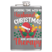 クリスマス・サンで夫と過おもしろいごす フラスク (正面)