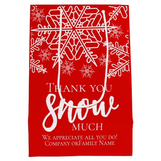 クリスマス サンクス スノー マッチ ミディアムペーパーバッグ (裏面)