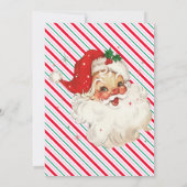 クリスマス サンタからのフェスティブなストライプの手紙 招待状 (裏面)