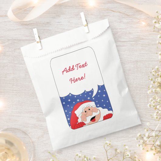 クリスマス・サンタがパーソナライズされた好意バッグ フェイバーバッグ (クリップ留めされた状態)