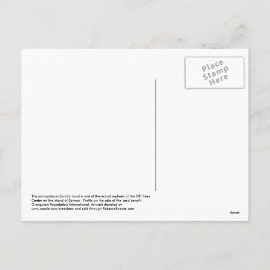 クリスマス・サンタが動物を愛する シーズンポストカード (裏面)