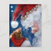 クリスマス・サンタが動物を愛する シーズンポストカード (正面)