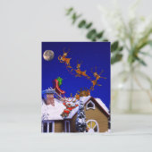 クリスマス – サンタが屋上に墜落 ポストカード (スタンド正面)