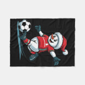 クリスマス サンタさん スノーマン サッカー おもしろ 幼児 フリースブランケット (正面(横))