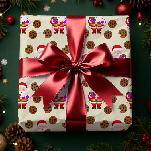 クリスマス サンタとクッキー ラッピングペーパー