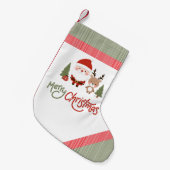  クリスマス サンタとトナカイ  スモールクリスマスストッキング (正面 (吊り時))