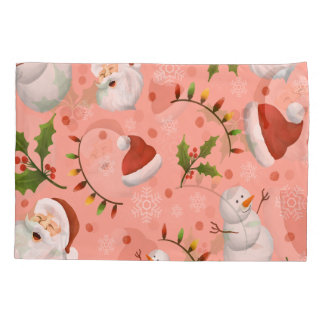 クリスマス – サンタと雪だるま 枕カバー