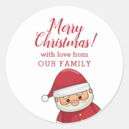 クリスマス·サンタのかわいいコソコソパーソナライズされたコソ ラウンドシール