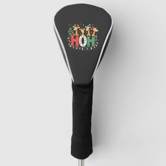 クリスマス サンタの帽子 ホホホ キリン ゴルフヘッドカバー (正面)