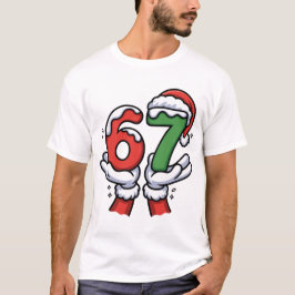 クリスマス サンタの手 楽しい Tシャツ