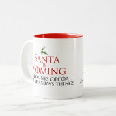 クリスマス | サンタイ来ズ | おもしろマグカップ ツートーンマグカップ (正面左)