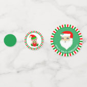 クリスマス サンタクロースと小人たち 赤と緑 コンフェッティ (正面)