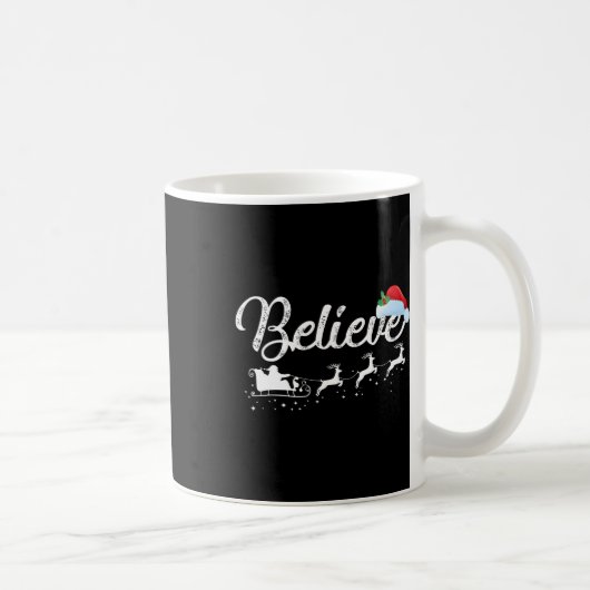 クリスマス - サンタクロースを信じる コーヒーマグカップ (右)