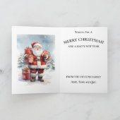 クリスマス・サンタクロース神父と贈り物の冬 カード (内部)