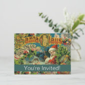 クリスマス サンタクロース アンティーク アート 招待状 (スタンド正面)