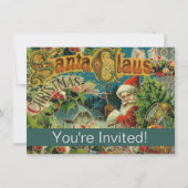 クリスマス サンタクロース アンティーク アート 招待状 (正面)